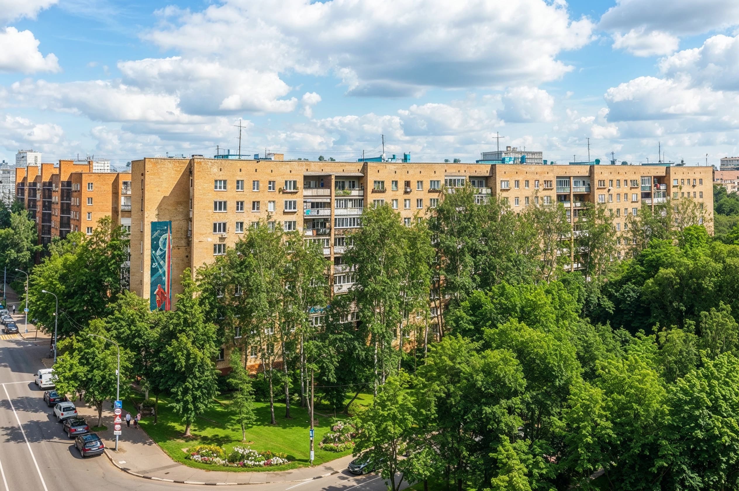 Дом с мозаичным панно Циолковский